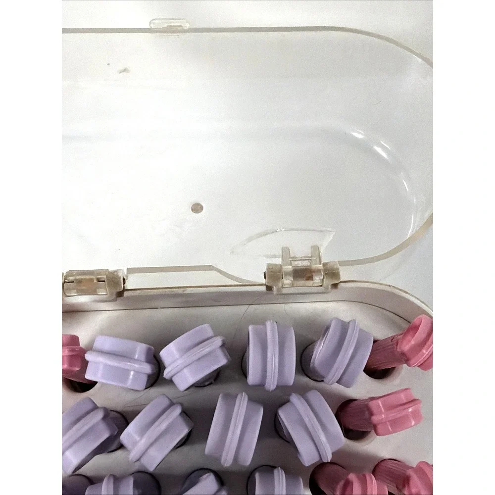Conair HS19D Hot Sticks 20 Flexible Curlers Rollers Vintage 2 Sizes Purple Pink‎